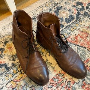 FRYE Corey Lace Up Men's Boots 12M Cognac Leather